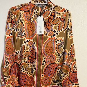 Zara silk button up NWT